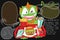 Burger and drink set cartoon acting for promotion advertisement