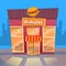 Burger Eatery in City, Fast Food Exterior Building