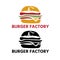 burger with factory restaurant vector design