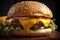 Burger fast food cheese closeup. Generate Ai