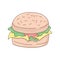 Burger fast food colored vector illustration
