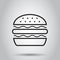 Burger fast food flat vector icon. Hamburger symbol logo illustration. Business concept simple flat pictogram on isolated