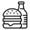 Burger fast food icon outline vector. Student club