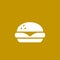 Burger fast food icon, vector simple white symbol