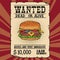 Burger fast food wanted dead or alive