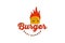 Burger fire shop logo design inspiration.