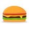 Burger icon. Flat Vector illustration icon juicy delicious hamburger or Cheeseburger isolated on white background