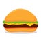 Burger icon. Flat Vector illustration icon juicy delicious hamburger or Cheeseburger isolated on white background