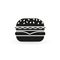 Burger icon. Hamburger black silhouette. Vector illustration