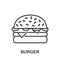 Burger icon or logo line art style