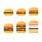 Burger icons set