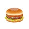 Burger illustration in pixelart style