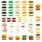 Burger ingredients creation set. Vector.