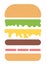 Burger ingredients layers style poster