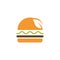 Burger with leaf Logo design template, Burger bakery logo design vector
