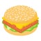 Burger light icon, isometric 3d style