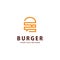 Burger line art minimalist logo design