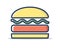 Burger line filled icon illustration vector
