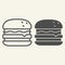 Burger line and glyph icon. Hamburger vector illustration isolated on white. Sandwich outline style design, designed for