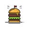 Burger line icon. Hamburger sign and symbol. Fast food.