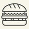 Burger line icon. Hamburger vector illustration isolated on white. Sandwich outline style design, designed for web and