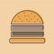 Burger logo emblem colored shape line style