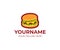 Burger logo template. Grilled beef burger and hamburger with tomato, lettuce and cheese vector design