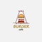 Burger logos. Sandwich. Fast food burger bakery. Modern food stalls or cafes. Flat logo and fast food product brand