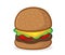 Burger mascot cartoon illustration in vector