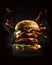 Burger Nirvana A Tempting Treat A Mouthwatering Masterpiece. Generative AI