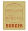 Burger ordered on the fast food menu. Hamburger with cutlet, tomatoes and onion. Logo icon vector illustration design vintage