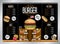 Burger restaurant card template - table menu - A3 size 420x297 mm
