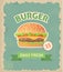 Burger retro poster