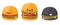 Burger Set, Classic, Hamburger, Black Hamburger and XXXL Layered Burger. Vector illustration in flat cartoon style.