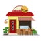 Burger Shop.The facade of food shop icon.Vector illustration