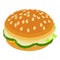 Burger small icon, isometric style