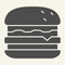 Burger solid icon. Hamburger vector illustration isolated on white. Sandwich glyph style design, designed for web and