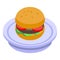 Burger subsidy icon, isometric style