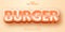 Burger text, cartoon style editable text effect