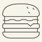 Burger thin line icon. Hamburger vector illustration isolated on white. Sandwich outline style design, designed for web