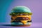 burger with an unexpected taste studio shot created with Generative AI technology