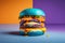 burger with an unexpected taste studio shot created with Generative AI technology
