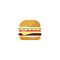 Burger vector icon isolated, flat cartoon sandwich logotype clipart, hamburger symbol