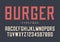 Burger vector retro regular font design, alphabet, typeface, typ