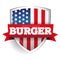 Burger vintage shield with USA flag
