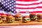 Burgers in american restaurant