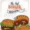 Burgers fast food classic delicious fresh ingredients poster