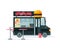 Burgers Food Truck, Street Meal Van, Fast Food Delivery Vector Illustration