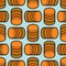 Burgers pattern seamless. Hamburger background. Simplified fast food symbol texture. Baby fabric ornament
