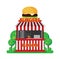 Burgers shop. Vector flat illustation isolated on white background